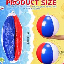 1PC Inflatable Beach Ball 2 Color Pool Game Water Balloon 3 Color Lawn Beach Game Team Supplies Birthday Party Gift Inflatable Game - Multicolor - View 5
