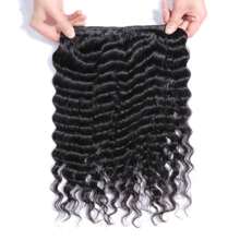 Extensões de Cabelo Humano Pacotes de Ondas Profundas com Fechamento, 3 Pacotes com Fechamento de Renda Transparente 4x4 Parte Livre, Pacotes de Cabelo Humano Onda Profunda com Fechamento