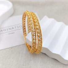 1pc Women Minimalist Design Open Bangle Bracelet, 62mm Gold-Color Metal Plating Fashion Elegant Jewelry For Daily Wear
