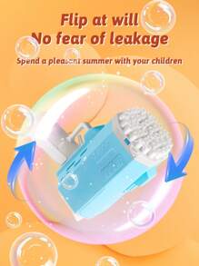 儿童手持泡泡吹玩具，多孔一键式泡泡制造器室内/户外水上趣味泡泡枪（不含电池和泡泡溶液）