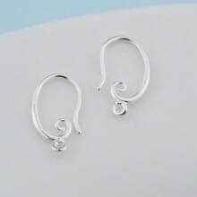 10PCS DIY Design Sieraden Bevindingen Zilverkleurige Gladde Pinch Bail Oorbelhaak Oorbelhaak