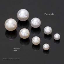 High Brightness ABS Faux Pearl Rice White Pure White Perforated Pearl Jewelry Material Clothing Accessories DIY Pearl Wholesale, DIY Bracelets, Phone Cases, Necklaces, Jewelry, Homemade Friend Gifts, Perforated Multifunctional Jewelry