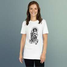 Playera de Apóstol Tadeo " Judas Tadeo ". Playera 100% Algodón, Blanco, Negro y Gris. Manga Corta. Cuello Redondo. - Blanco - Ver 4