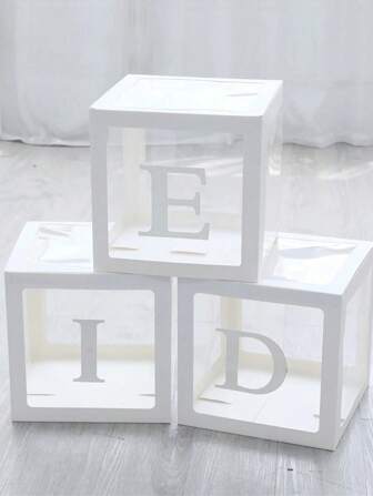 气球盒 3 件套，透明气球盒气球积木装饰