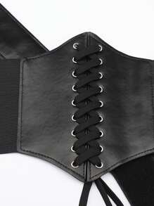 1pc Solid Color Palace Style Vintage Elegant PU Leather Waist Belt