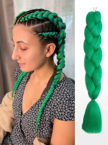 1条24英寸100克/条巨型编织接发，颜色可选：棕色、粉色、金色、紫色、蓝色、绿色、红色、灰色，适合女性日常、节日、派对、圣诞节、音乐节、嘉年华、新年等场合，可作为礼物赠送。YAKI纹理。