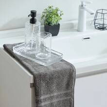 Hammered Glass Vanity Tray Organizer, Clear