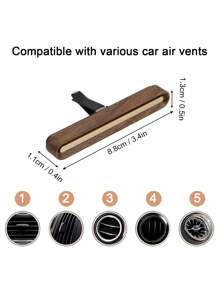 1 件高端复古金属和木质汽车通风口香薰夹式扩散器，带 2 种香味蜡 - 咖啡棕 - 查看 4