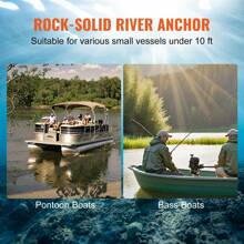 River Anchor, 12 LBS Or 30 LBS Boat Anchor Cast Iron Black Vinyl-Coated With Shackle, Marine Grade Mushroom Anchor For Boats Up To 10 Ft, Impressive Holding Power In River And Mud Bottom Lakes - 12 LBS Boat Anchor - View 6