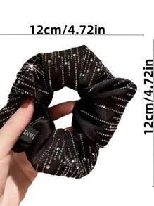 1 Stück Damen eleganter, mehrfarbiger Haargummi mit Strass-Verzierungen, geeignet für den täglichen Gebrauch