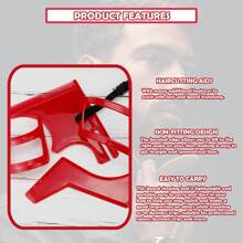 4 件套男士胡须发际线造型工具套装，胡须造型工具套装胡须造型剪发际线修饰红色塑料胡须模板套装，胡须造型工具，胡须修饰造型工具，4 件套胡须胡须造型梳用于胡须剃须发型造型发际线山羊胡模板和发际线造型工具