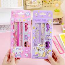 1 pieza Estuche para lápices con inspiración animal, que cumple con múltiples necesidades, set de 6 piezas de artículos de papelería como regalo, artículos de papelería portátiles