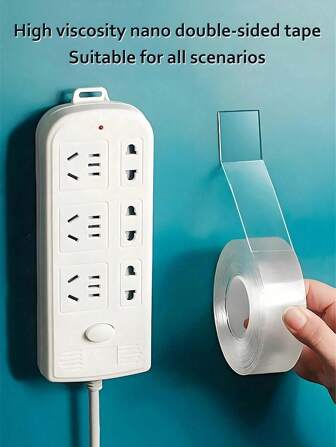 1 件纳米双面胶带，高粘度隐形胶带，厚丙烯酸纳米胶带纳米双面粘性高粘度可移除壁挂胶带，可水洗双面胶带 ﻿ ﻿ 家居浴室装饰秋季装饰返校