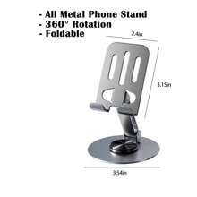 1pc Rotating Mobile Phone Stand, 360° Adjustable Foldable Mobile Phone Stand, Suitable For All Mobile Phones, Small Tablets, With Multiple Viewing Angles, For Office, Home, Kitchen, Perfect For Your Mobile Phone Installation Needs (Gray)