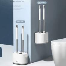 2 In 1 Long Handle Toilet Brush For Bathroom Cleaning Wall Mounted No Blind Spot Crevice Cleaner Brush Household Cleaning Tool Silicone Wall Mounted Toilet Cleaning Brush Plastic Toilet Brush Long Handle Toilet Cleaning Brush Leakproof Water TPR Silicone Toilet Brush Bathroom Accessories - Multicolor - View 13