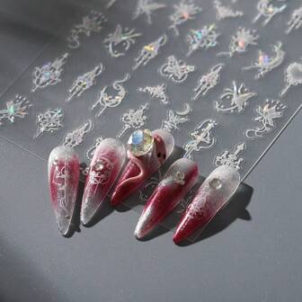 Shiny Nail Stickers In Frosted Glass Broken Style With Adhesive Backing, Suitable For Nail Art, Scrapbooking, Phone Cases
