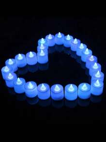 1 pieza/24 piezas, luz de vela, luces electrónicas LED de vela, luz ambiente, luz suave, llena de colores, azul, rojo, blanco cálido, amarillo, opciones de color, usado para el Día de San Valentín, festivales, fiestas, propuestas, cumpleaños, decoración de bodas