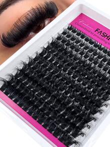 240 peças/216 peças/192 peças/168 peças 8D Luxo Fofo e Macio DIY Cluster Lashes - 10-20mm Comprimento Misto Extensões de Cílios 0,07mm Russo DD Curl Grosso e Reutilizável Cílios Dramáticos, Fácil de Usar Reutilizável - 12 Bandejas 60D/80D/100D/120D/160D Pacote de Variedades