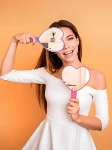 30/15/3pcs Pink Heart-Shaped Handheld Mirror Set, Portable Cute Love Hand Mirror With Handle, Small Travel Mirror Makeup Mirror, Including Pink Handheld Heart-Shaped Mirror, White Organza Bag, Flower Thank You Label, Wedding Guest Return Gift Set, Bridesmaid Souvenir, Bridesmaid Bride Gift, Bridal Shower Return Gift Set, Suitable For Princess Party Gifts, Bridal Shower, Wedding, Anniversary