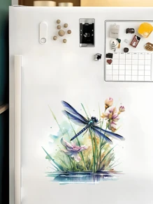 1pc Dragonfly Pattern Toilet Seat Sticker, Home Decor Bathroom Sticker, Bathroom Decor Tool, Wall Decal, Elegant Style