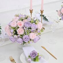 MARTINE MALL 2 Packs Peonies Artificial Flowers, Mixed Pink Artificial Peonies, Silk Peonies Flowers Peonies Artificial Flowers Peonies Bouquet Centerpiece Table Wedding Party Home Decor - Pinkish-purple - View 8