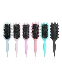 1PC Bounce Hollow Combs Curl Define Styling Brush Smooth Hair Fluffy Comb Massage Home Hair Styling Tool Combs For Woman,Hair Brush,Comb,Hair Tools,Hair Products And Accessories For Barber Salon Beauty Travel Essentials,Back To School,Travel Holiday Essentials,Hair Accessories For Women