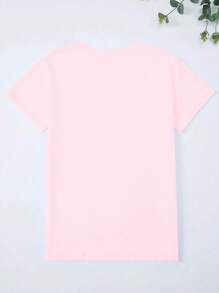 女士休闲短袖圆领 T 恤