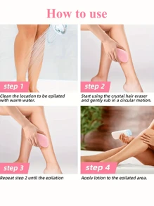 1 件水滴形水晶魔法无痛脱毛器、皮肤去角质和脱毛工具、可水洗纳米脱毛工具、脱毛器、物理脱毛器，用于光滑皮肤、理发沙龙美容旅行必需品的美发产品和配件 - 彩色 - 查看 10