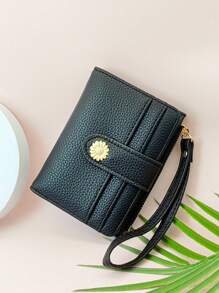 Women's Short Wallet Mini Handbag Multi-Function ID Card Holder Solid Color Coin Purse With Zipper Casual Soft PU Multi-Functional Wallet New Fashion Student Wallet Wallet Purse Wallet Mini Wallet Small Wallet - Black - View 5