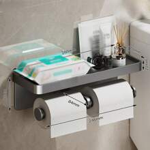 Distributeur de boîte à mouchoirs pour salle de bain, support de papier hygiénique monté au mur sans perçage, range-tout