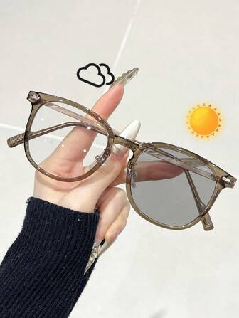 全新 1 件现代简约风格优雅流行设计基本休闲女士时尚变色眼镜适用于驾驶划船露营钓鱼街拍热带海滩度假配件适合所有脸型