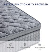 10"12" Thickness High Quality Grey Color Highly Breathable Cooling Gel Memory Foam Innerspring Hybrid Mattress Rolled Package In A Box 10 In 12 In King Queen Full Twinxl Twin