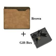 1 件装个性化男士短款钱包，钱包内侧可定制雕刻照片和文字，PU 人造革材质，可作现金夹，爸爸钱包，周年纪念礼物，爸爸生日礼物，结婚礼物，适合初中生、高中生、大学生、大一新生、大二学生、低年级学生，时尚秋季风，都市休闲风，复古风 - 彩色 - 查看 15