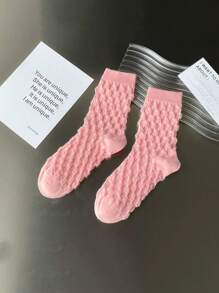8 Pairs Women's Colorful Bubble Slouchy Socks, Cute & Minimalist, Soft & Breathable, Suitable For Spring/Autumn Daily Wear