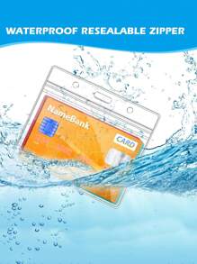 ﻿ 1/10/12pcs Clear Plastic Horizontal Name Tags Badge ID Card Holders And 30Pcs Black Flat Neck Lanyards With Swivel Hook,School Supplies,Back To School