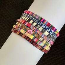 8pcs Bohemian Style Weaving Foot Rope Set, Random Colored Fabric Anklets For Family/Friends/Lovers