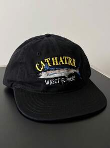 Gorra de visera plana con bordado, estilo vintage streetwear, para uso unisex en todas las estaciones