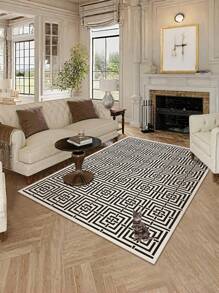 Rug 200X300cm Modern Abstract Geometric Loop Pile Washable Soft Bohemian Large Non-Slip Non-Shedding Rug For Bedroom Dining Room Farmhouse Nursery Home Office Mat. - Light Grey - View 2