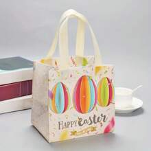 6 PCS Easter Gift Bags, Reusable Non-Woven Tote Bags, Easter Rabbit And Egg Design With Foldable Handles, Suitable For Easter Spring Party Supplies - Multicolor - View 4