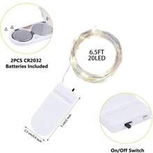 3 Pcs Fairy Lights Battery Operated String Lights - 6.56ft 20 LED Mini String Lights Wire Firefly Lights For Vases Mason Jars DIY Crafts Plants Table Centerpieces Wedding(Cool White/Warm White) - White - View 2