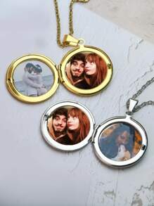 Collar personalizado con colgante de foto en caja, collar con colgante de foto, collar de foto, collar personalizado, collar conmemorativo, regalo conmemorativo de aniversario