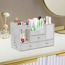 kangten Makeup Storage Box Cosmetic Organizer +Drawers, Desktop Tidy Table Organiser Storage Case For Office/Home - White - View 5