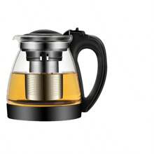 1pc Glass Teapot Set, Large Capacity Teapot With Filter, Heat Resistant Household Tea Maker, Tea Kettle, For Outdoor, Camping