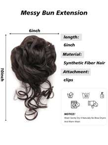 Pièce de chignon désordonné, chouchou, extension de cheveux pour chignon ébouriffé, queue de cheval bouclée et ondulée, chignon synthétique pour femmes et filles, mariage