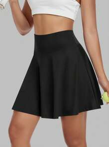 JoyGirl 20-Inch Tennis Skirt, High Waist Shorts, Sports Golf Skirt, Fitness Skirt With Pockets - Black - View 3