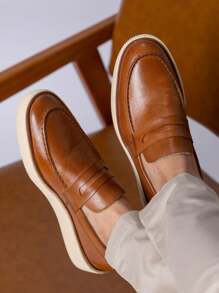 Vittorio Latego Casual Leather Sneakers – Sophistication And Comfort For Your Church Party Day - 威士忌酒 - 查看 2