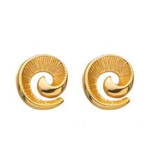 1 pieza Pendientes de acero inoxidable con diseño minimalista y elegante de rayas espirales, adecuados para ocasiones diarias y formales