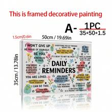 1 PIEZA Póster de lienzo con recordatorios diarios inspiradores, arte de pared motivacional para el hogar, oficina, cafetería - Sin marco, sin plumas - Ideal para regalos de cumpleaños y festividades - 1PC - Ver 12