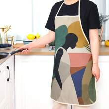 Girls Series Printing Cute Party Gathering Wedding Polyester Peach Skin Material Printing Apron