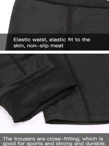 5 Pack Mens Compression Shorts Sports Running Quick Dry Shorts Compression With Pocket Spandex Underwear Men Tights - Màu xanh lam - Xem 4
